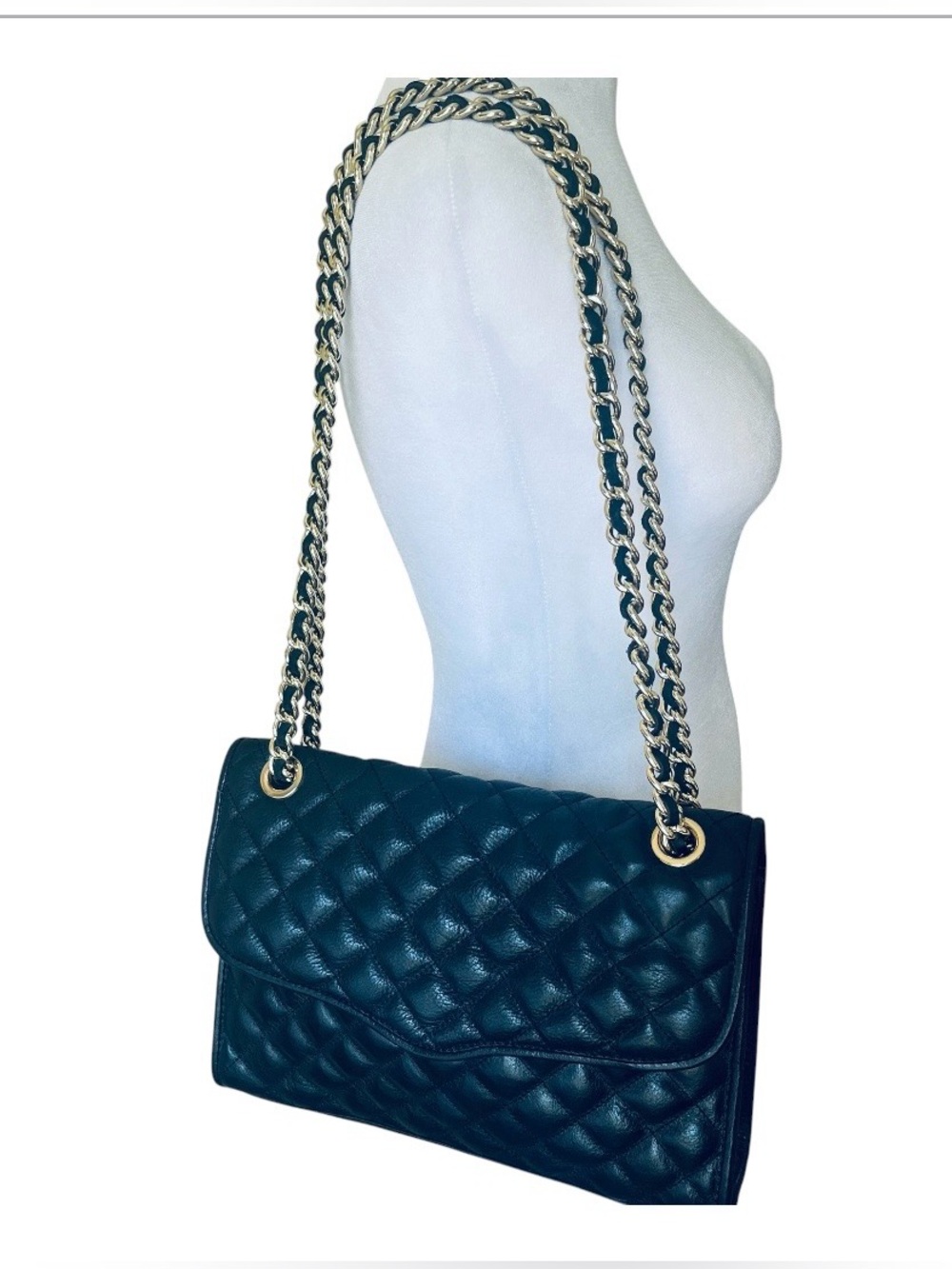 👜 Rebecca Minkoff Quilted
Affair Shoulder / crossbody Bag - Black Leather